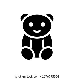 Bear vector icon glyph style illustration.