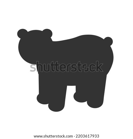 Bear vector icon. Grizzly blak silhouette symbol. Wild animal sign. EPS