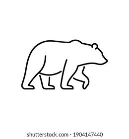 Bear vector icon. Grizzly silhouette symbol. Wild animal sign.