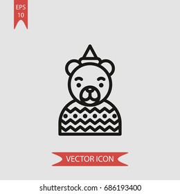 Bear vector icon, illustration symbol