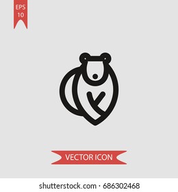 Bear vector icon, illustration symbol