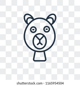 Bear vector icon isolated on transparent background, Bear logo concept
