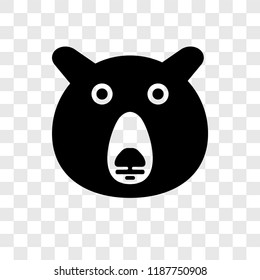 Bear vector icon isolated on transparent background, Bear transparency logo concept