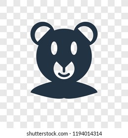 Bear vector icon isolated on transparent background, Bear transparency logo concept