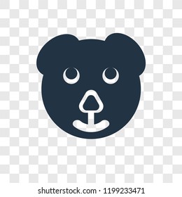 Bear vector icon isolated on transparent background, Bear transparency logo concept