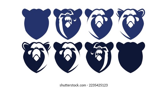 Bear Vector Icon Symbol Template. Bear Head Vector Illustration