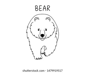 Bear Vector illustration in black and white 