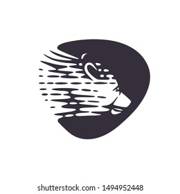 Bear. Vector illustration. Black and white vector objects.