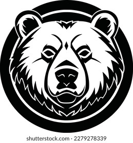 Bear vector illustration Black and white, black on white background, isolated, logo, tattoo