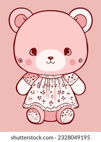 Bear vector illustration for children, nice animal, eps 10;Bear vector illustration for children, nice animal, eps 10