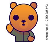 bear vector illustration Flat Cartoon Style. logo cute bear icon. Animal Nature Icon Isolated.