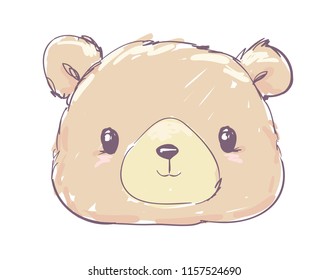 Bear vector illustration, Hand Drawn Illustration of Teddy Bear