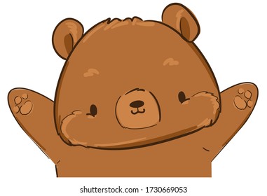 Bear vector illustration, Hand Drawn Illustration of Teddy Bear