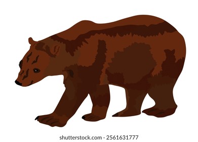 Bear vector illustration isolated on white background. Grizzly symbol. Big animal, nature wildlife concept.