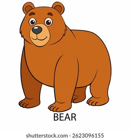 Bear. Vector illustration isolated on white background in cartoon style.