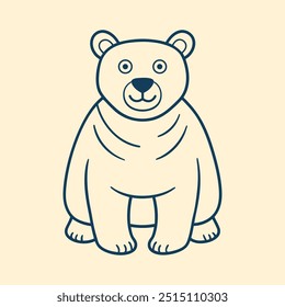 Arte de linha de ilustração de vetor de urso