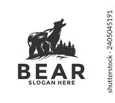bear vector illustration logo design template