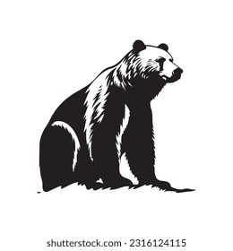 bear vector illustration, logo design