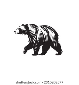 Ilustración del vector del oso. Logotipo de cosecha de osos