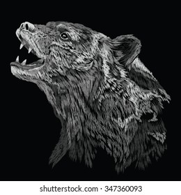 BEAR VECTOR ILLUSTRATION.t-shirt graphics for use