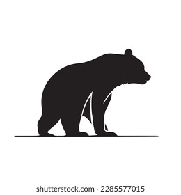 Bear vector image on a white background. Vector illustration silhouette svg.