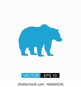 Bear vector. Isolated blue icon on white background.