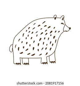 bear vector line illustration animal
