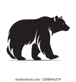 bear vector logo - black and white . Abstract drawing Vector illustration 