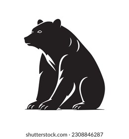 bear vector logo - black and white . Abstract drawing Vector illustration 