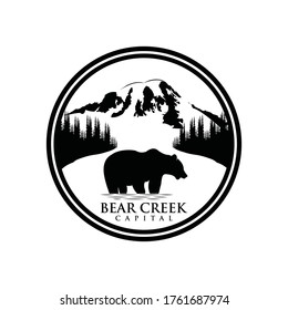 BEAR VECTOR LOGO IN FOREST RIVER