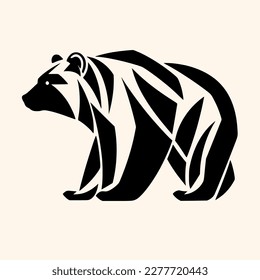 Bear vector for logo or icon, drawing Elegant minimalist style,abstract style Illustration