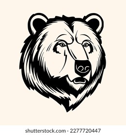 Bear vector for logo or icon, drawing Elegant minimalist style,abstract style Illustration