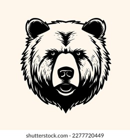 Bear vector for logo or icon, drawing Elegant minimalist style,abstract style Illustration