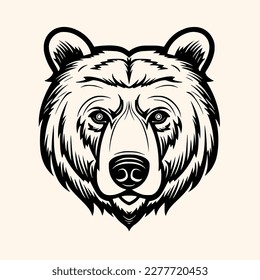 Bear vector for logo or icon, drawing Elegant minimalist style,abstract style Illustration