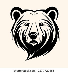 Bear vector for logo or icon, drawing Elegant minimalist style,abstract style Illustration