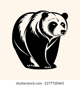 Bear vector for logo or icon, drawing Elegant minimalist style,abstract style Illustration