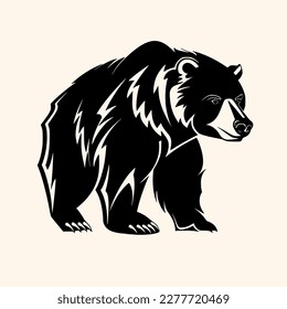 Bärenvektor für Logo oder Symbol, Zeichnung Eleganter minimalistischer Stil, abstrakte Illustration