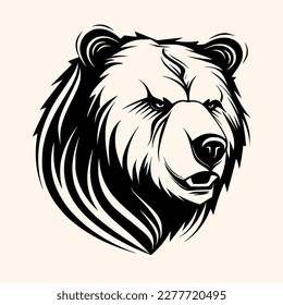 Bear vector for logo or icon, drawing Elegant minimalist style,abstract style Illustration