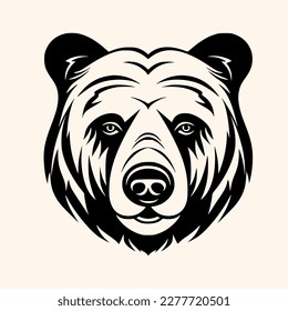 Bear vector for logo or icon, drawing Elegant minimalist style,abstract style Illustration