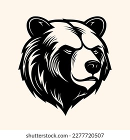 Bear vector for logo or icon, drawing Elegant minimalist style,abstract style Illustration