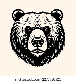 Bear vector for logo or icon, drawing Elegant minimalist style,abstract style Illustration