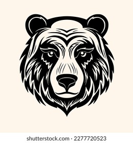 Bear vector for logo or icon, drawing Elegant minimalist style,abstract style Illustration