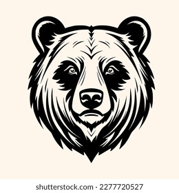 Bear vector for logo or icon, drawing Elegant minimalist style,abstract style Illustration