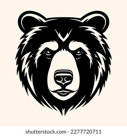 Bear vector for logo or icon, drawing Elegant minimalist style,abstract style Illustration
