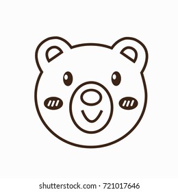 Bear - Vector logo / icon mascot line illustration