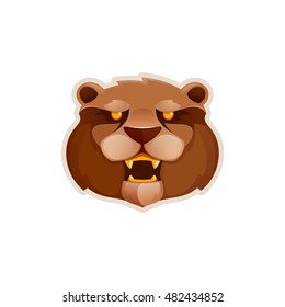 Bear vector logo. Volume animal template elements for your t-shirt design or sport team.