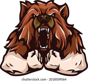 bear vector mascot animal logo. printable vector t-shirt design
