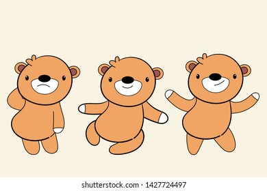 Bear vector on isolated white background. illustration, character, cartoon
