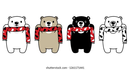 Bear vector polar bear Christmas tree scarf Santa Claus Xmas cartoon character logo icon illustration