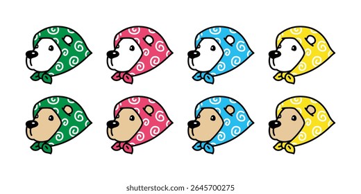 Bear vector polar bear hair tie kerchief icon japan teddy cartoon character pattern doodle logo illustration symbol design